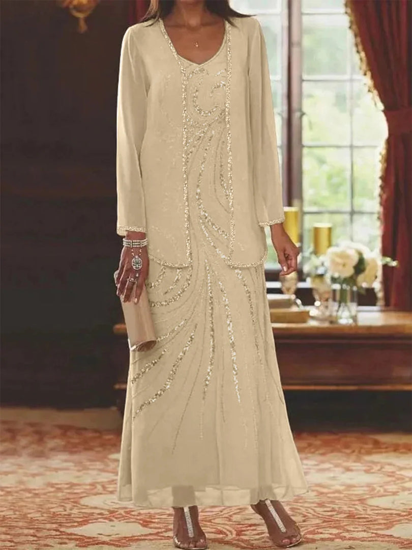 Jungmin | Maxi Dress with Off-Shoulder Ruffles and Lace