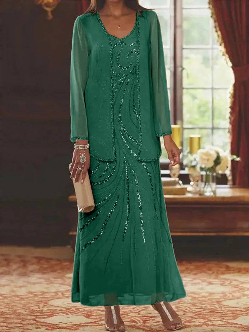 Jungmin | Maxi Dress with Off-Shoulder Ruffles and Lace