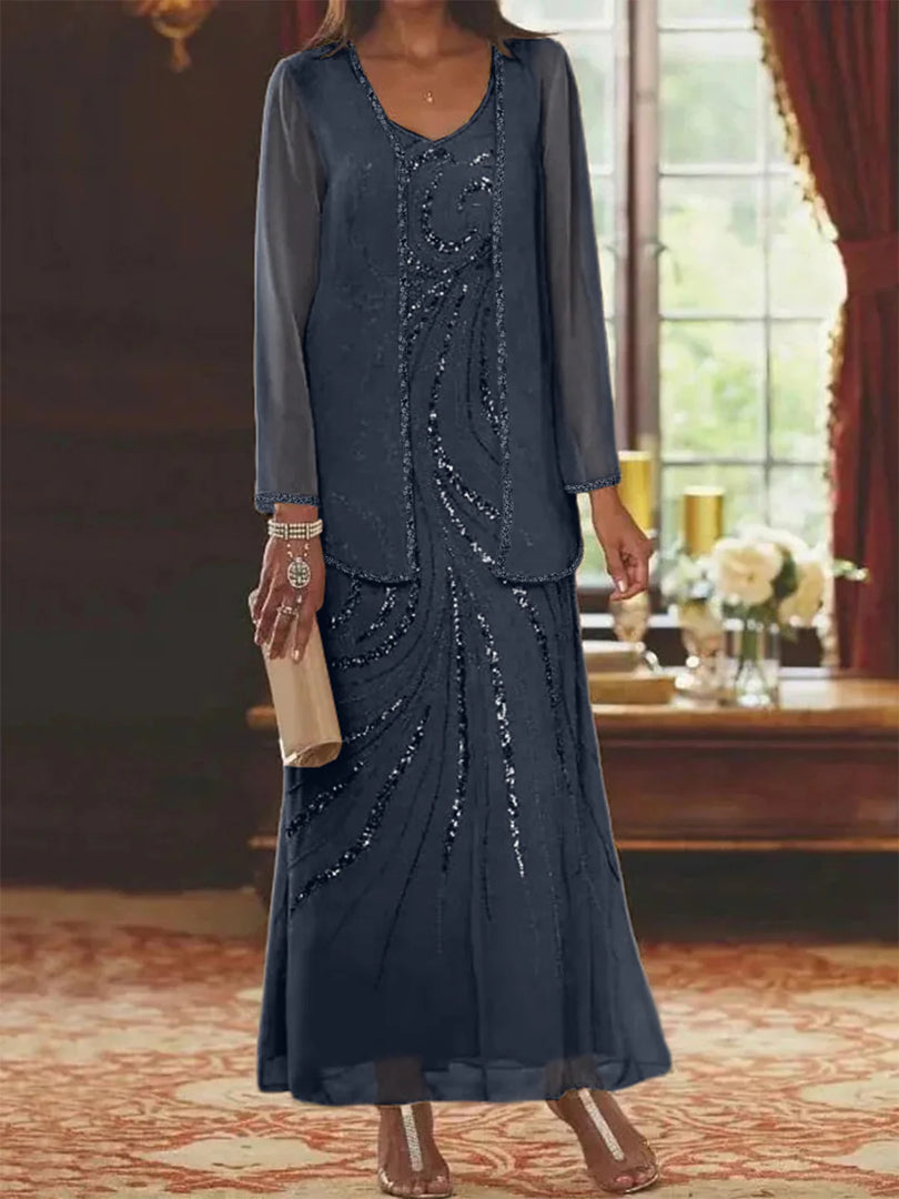 Jungmin | Maxi Dress with Off-Shoulder Ruffles and Lace