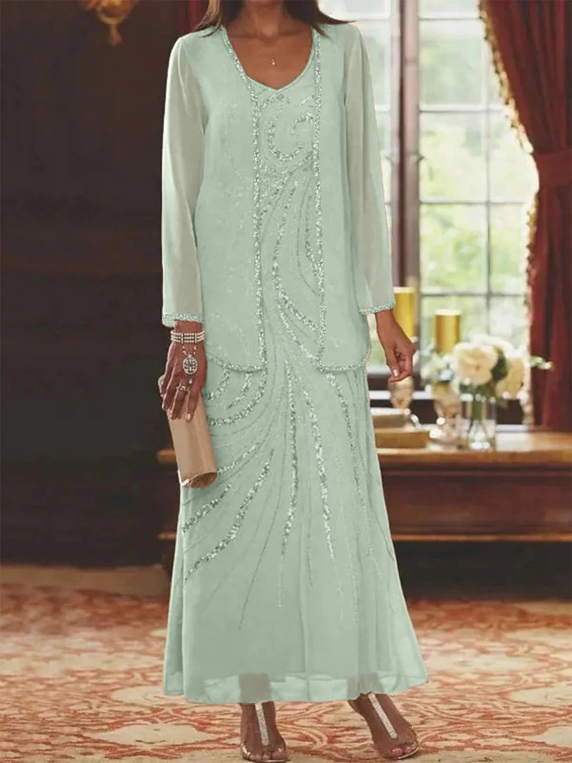 Jungmin | Maxi Dress with Off-Shoulder Ruffles and Lace