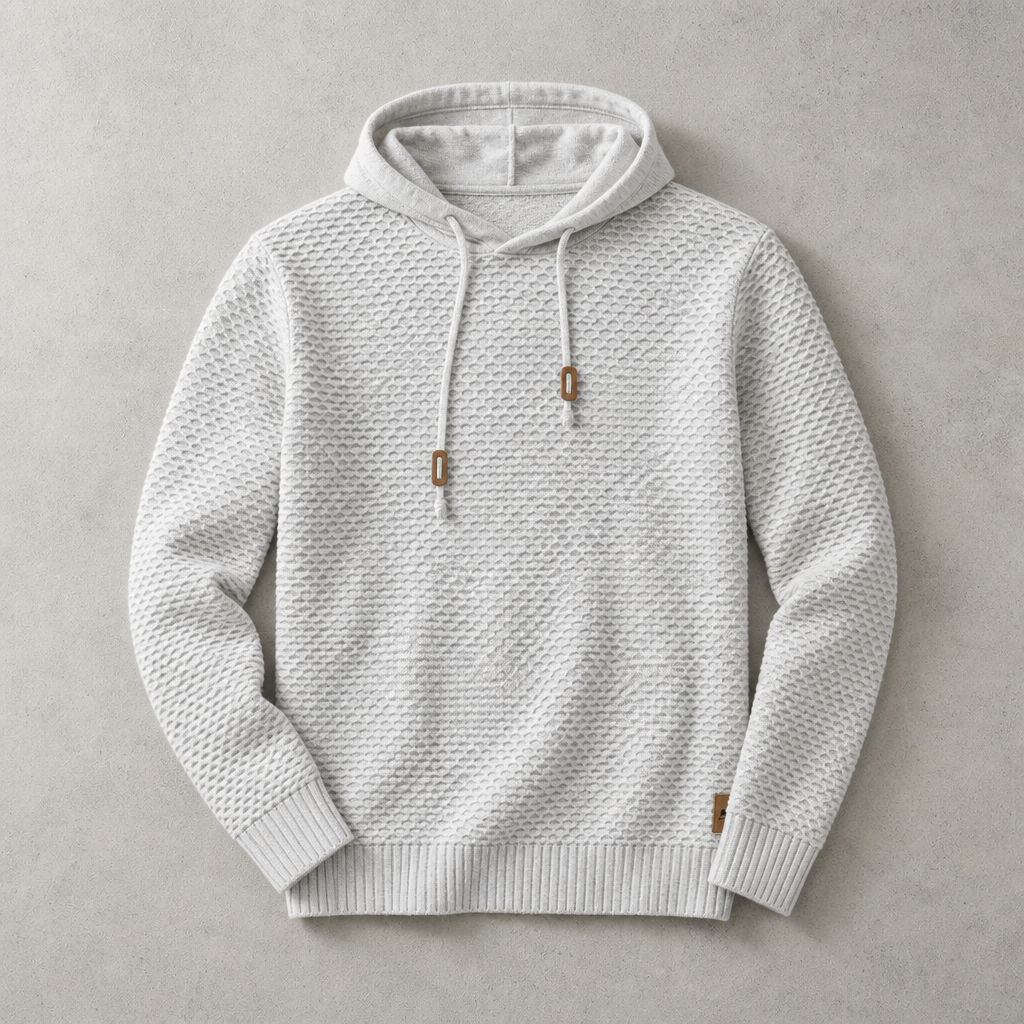 Johannes | Hoodie With Textured Knit and Ribbed Cuffs