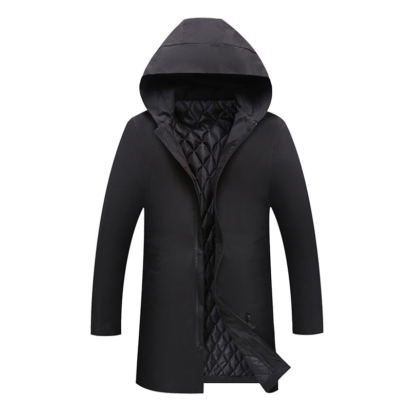 Aljoscha | Hooded Long Zip Front Coat