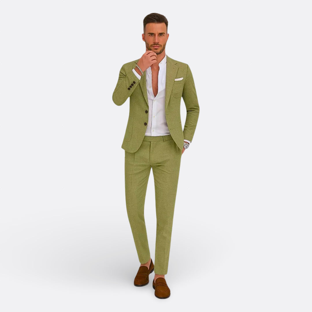 Jedson | Linen Blend Suit Set With Blazer