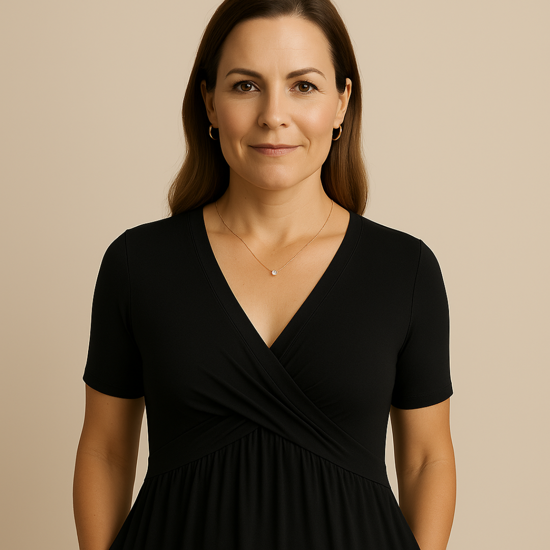 Bridgett | Wrap Front Short Sleeve Midi Dress