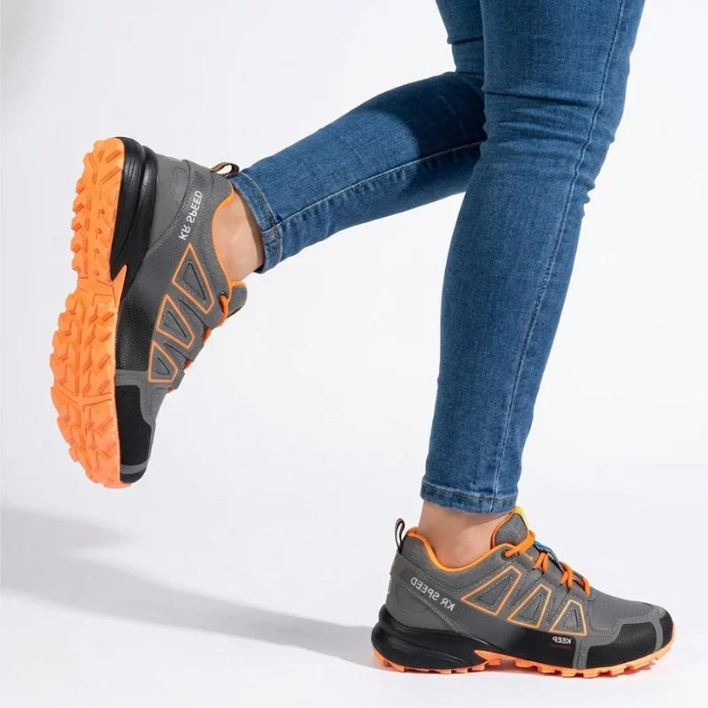 Elsie | Trail Sneakers With Colorblock Lace-Up Panels