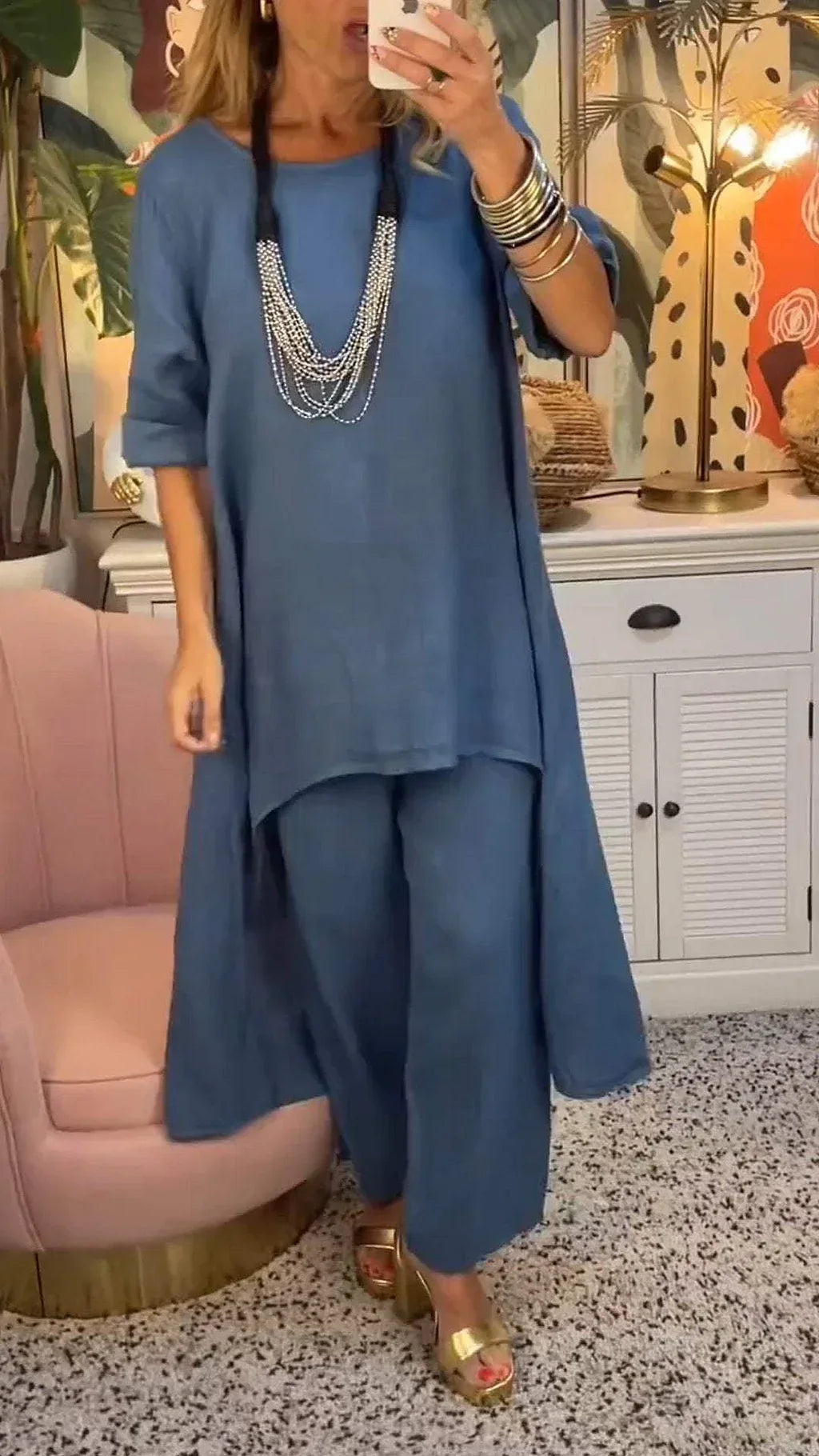 Maryla | Two Piece Asymmetric Tunic Pants Set