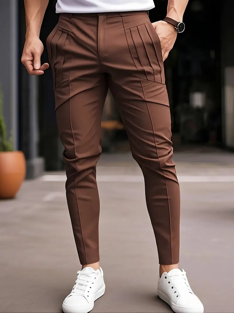 Edgardo | Slim Fit Pleated Front Pants