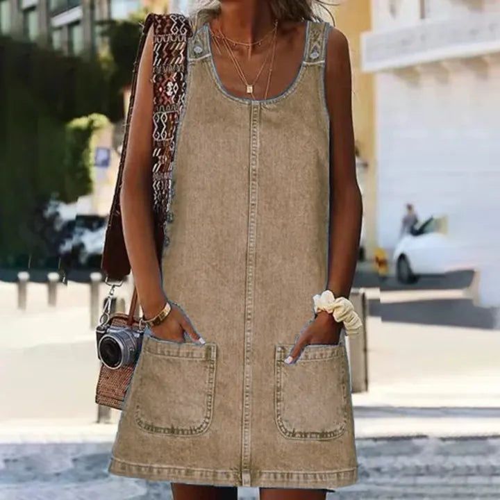 Otylia | Denim Style Sleeveless Dress