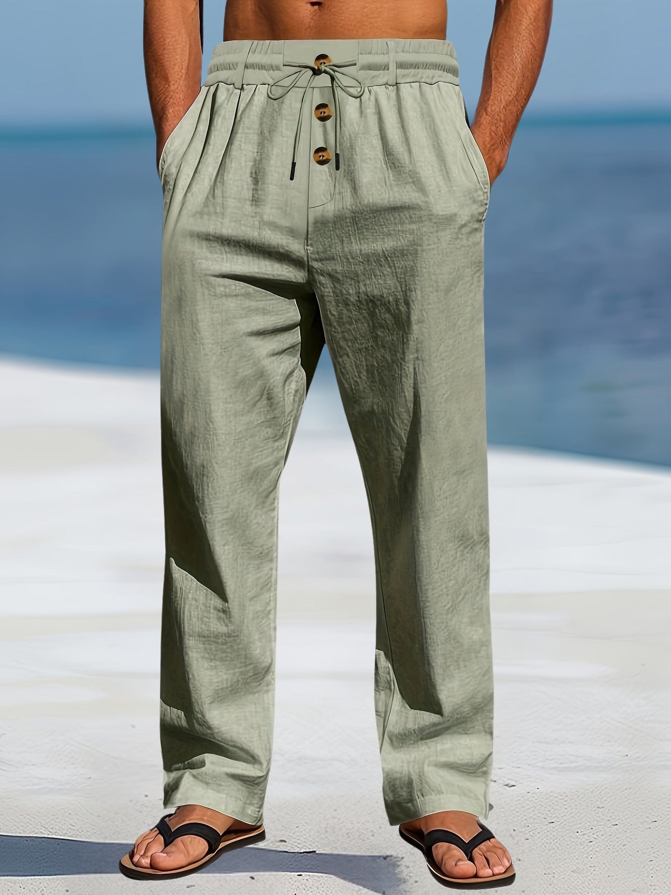 Aznar - Relaxed Drawstring Straight Leg Pants