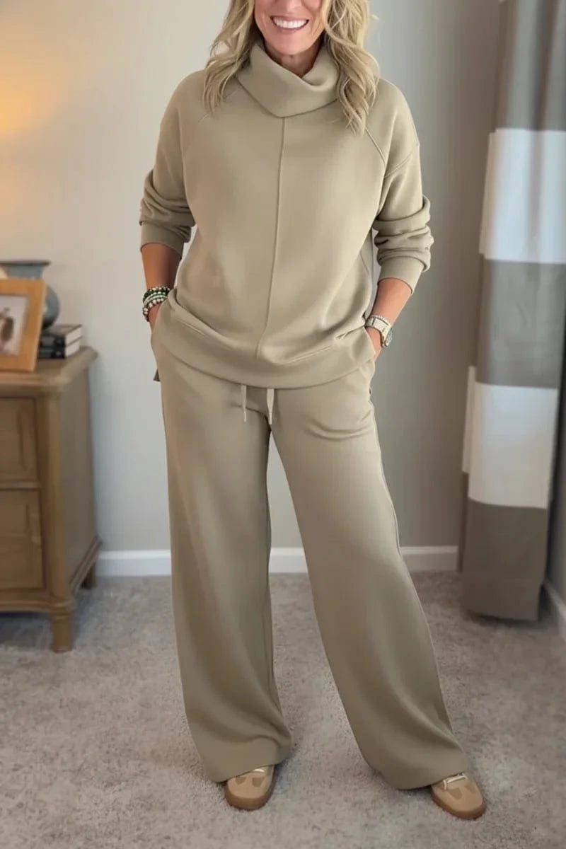 Yardenah | Two-Piece Cowl Neck Wide-Leg Set