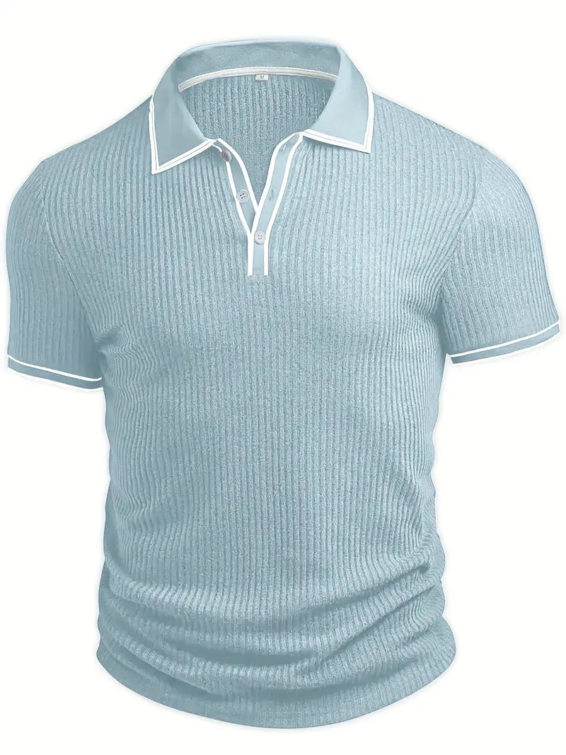 Orestis - Ribbed Short Sleeve Polo Shirt