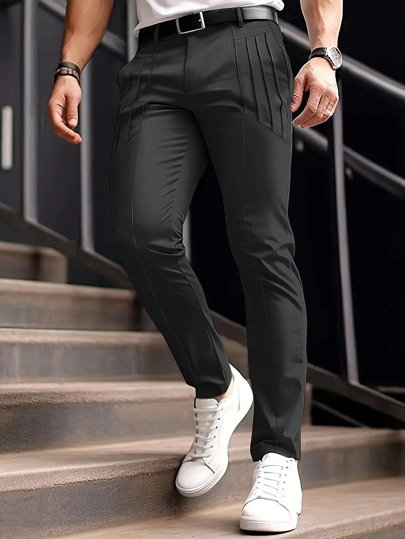 Edgardo | Slim Fit Pleated Front Pants