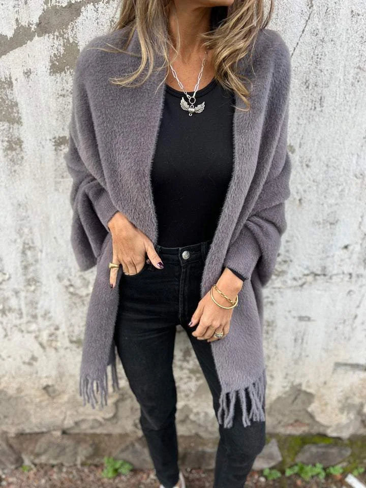 Ellyse | Long Sleeve Fringe Coat