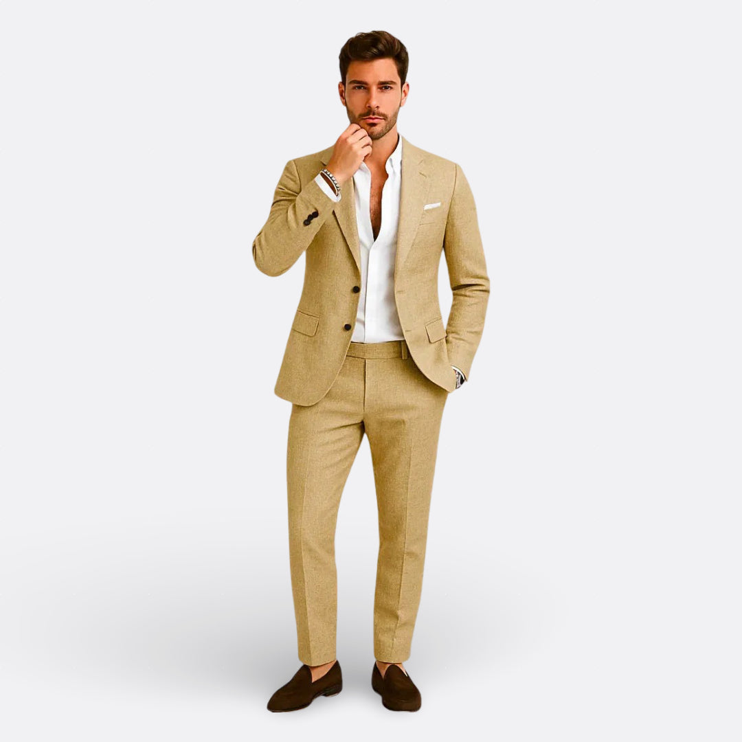 Jedson | Linen Blend Suit Set With Blazer