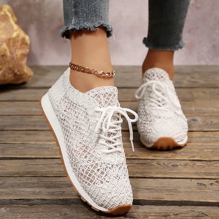 Susannah - Knitted Lace Up Breathable Sneakers