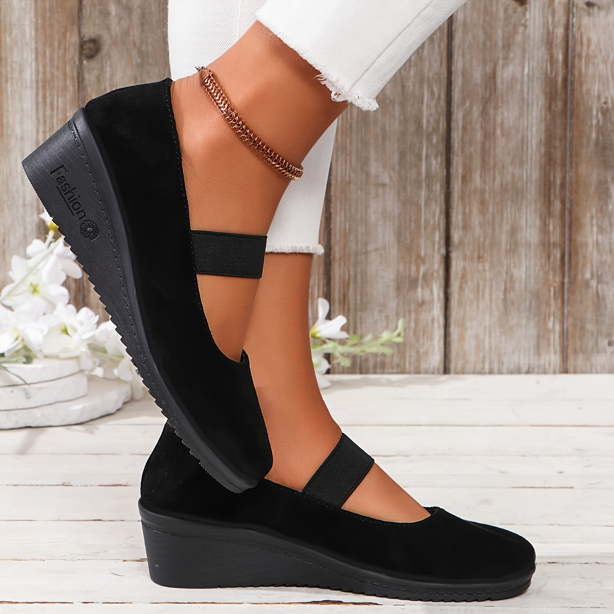 Amelia | Wedge Shoes with Single Strap Design