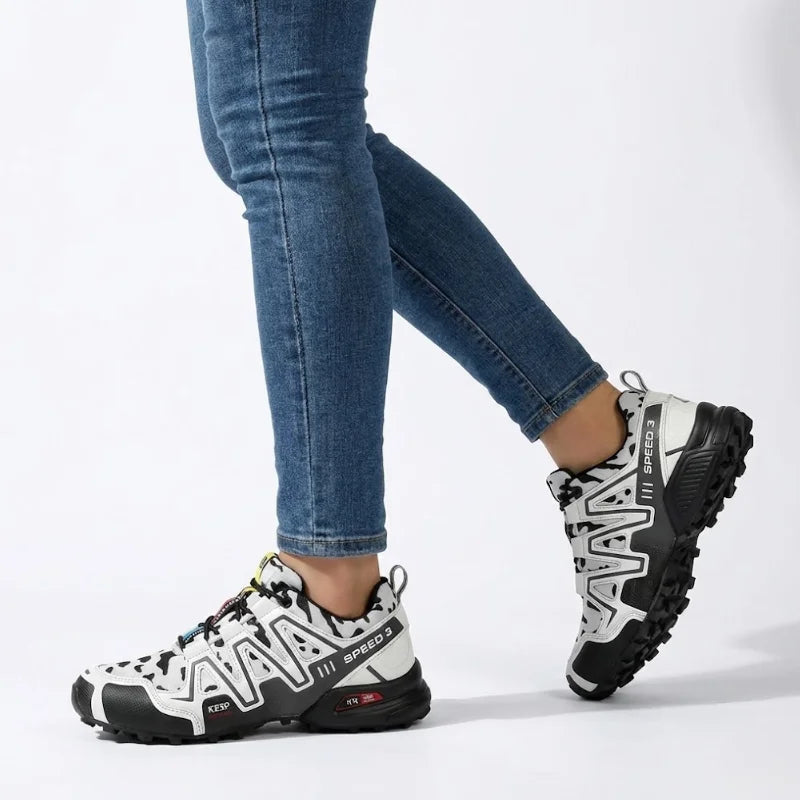 Elsie | Trail Sneakers With Colorblock Lace-Up Panels