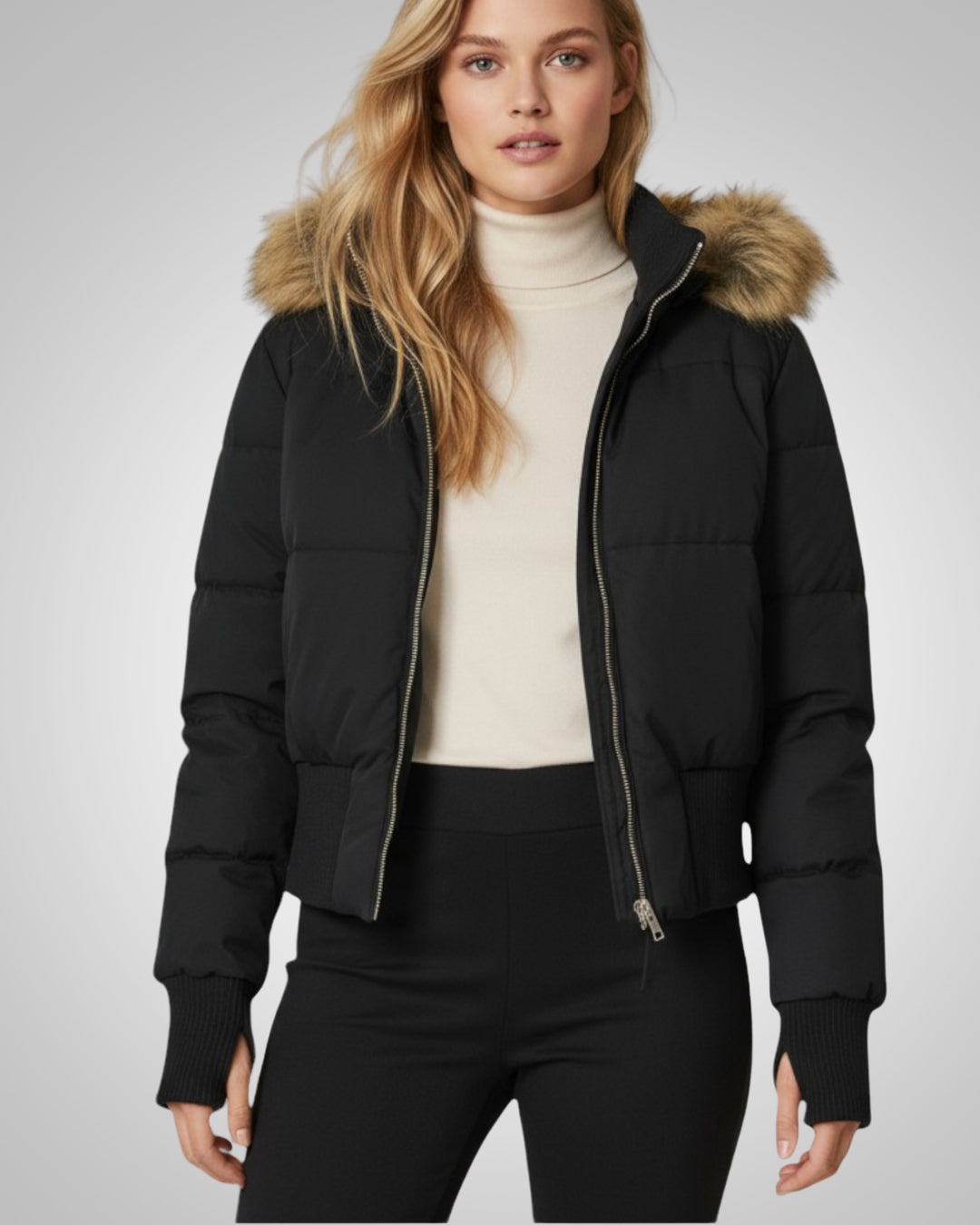 Isabel | Puffer Jacket with Faux Fur Hood