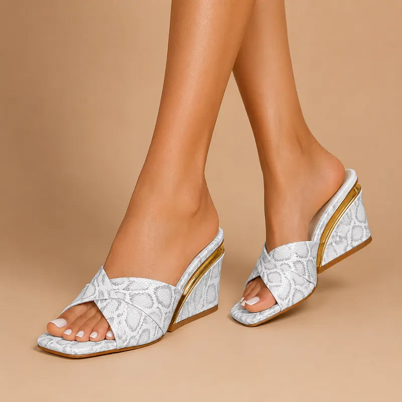 Axelle | Cross Strap Wedge Sandal Open Toe