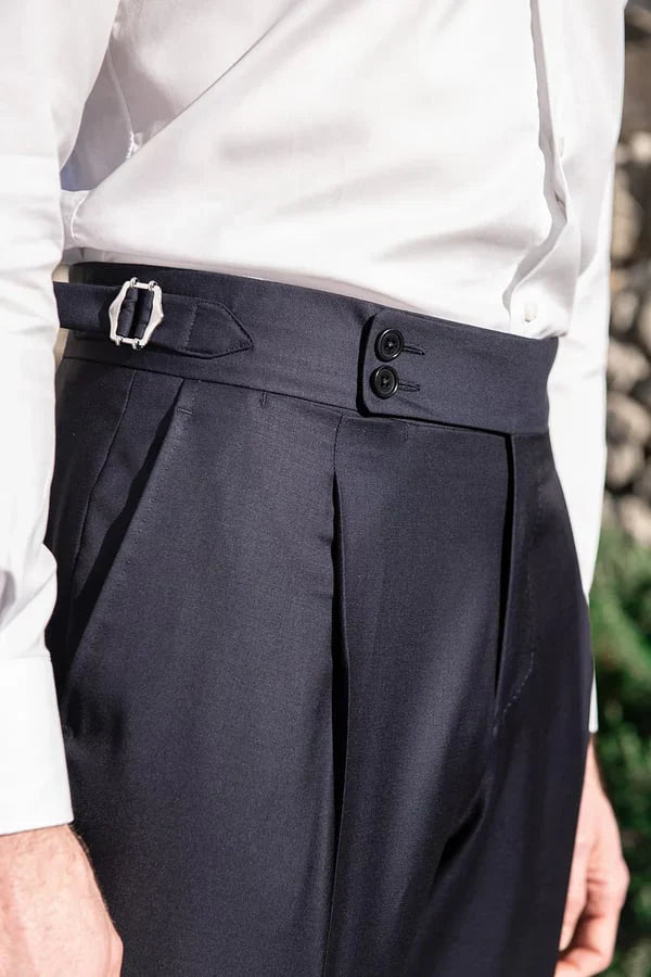 Rolf | Pleated Trousers With Side Adjusters