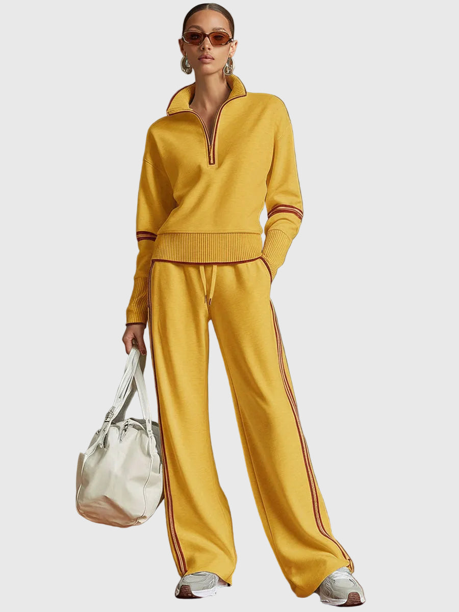 Minrada | Women’s Zip Neck Lounge Knit Set