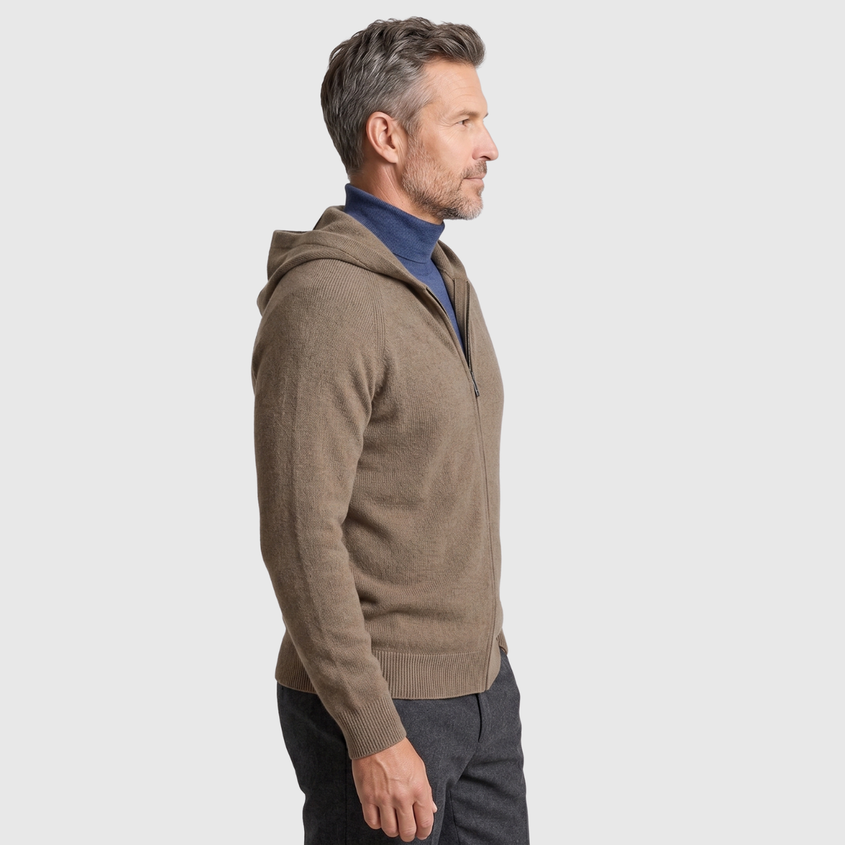 Atlascore | Hooded Merino Wool Zip-Up Sweater