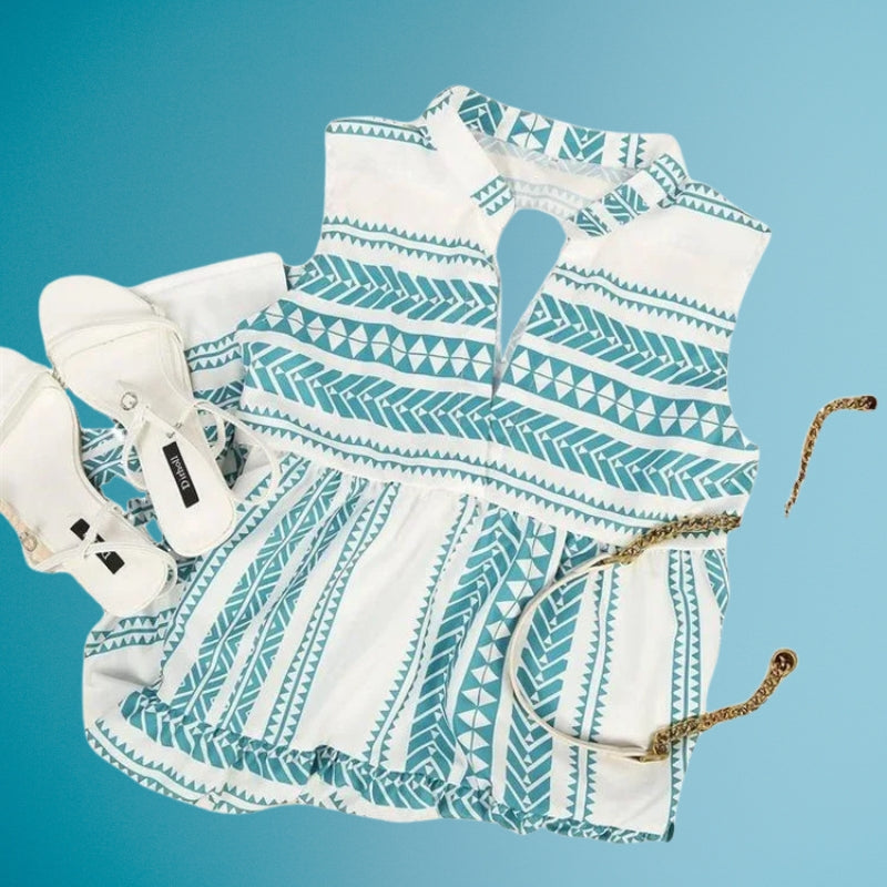 Lylah | Sleeveless Printed V-Neck Summer Dress