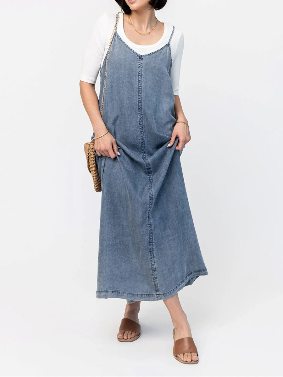 Éricaa | Denim-Style Loose Fit Maxi Dress