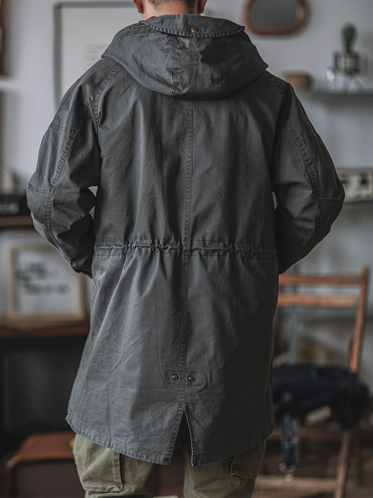 Engelbert | Hooded Longline Drawstring Parka Jacket