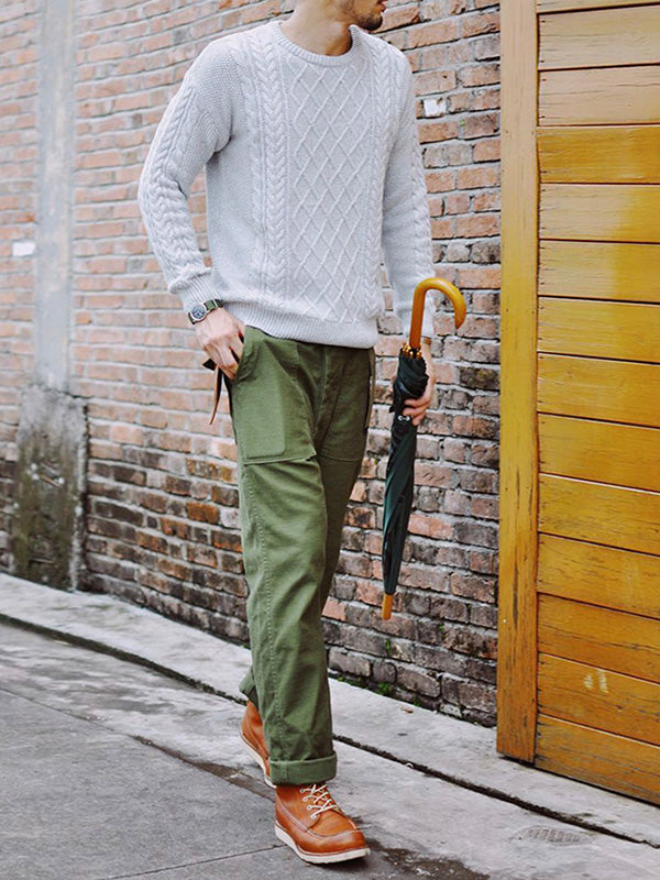 Matheos | Military Style Straight Leg Pants