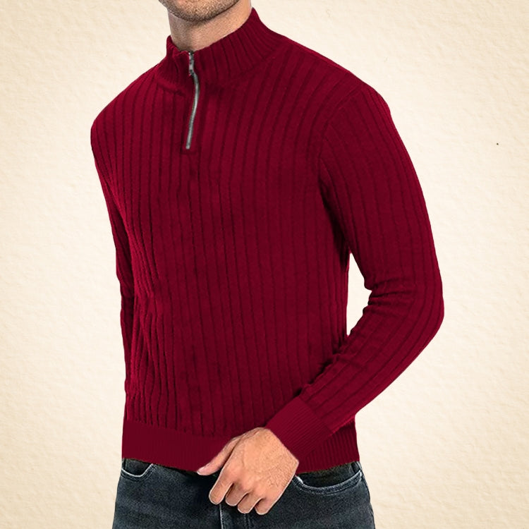 Zaccheo | Sweater Ribbed Knit Quarter Zip Turtleneck