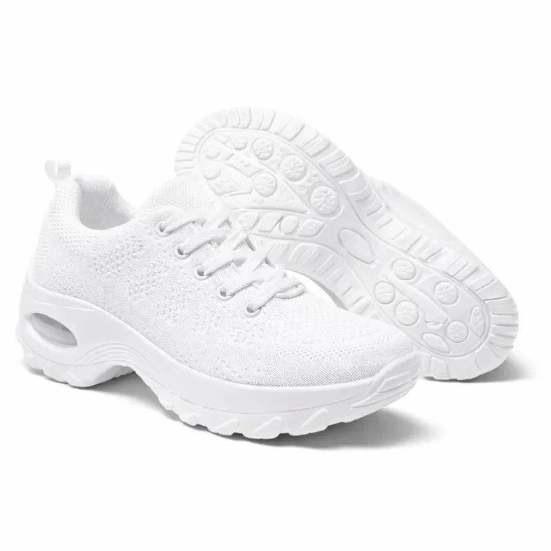 Winnie | Knit Lace-Up Platform Walking Sneakers