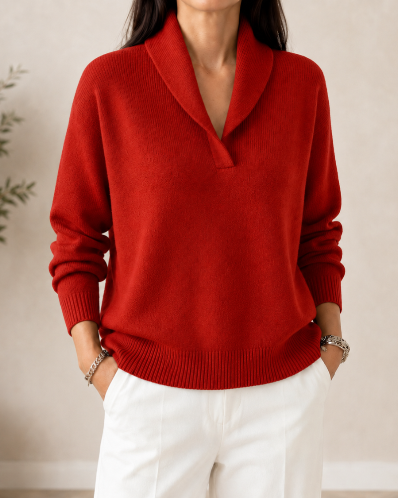 Oriaita | Long Sleeve V-Neck Sweater in Green