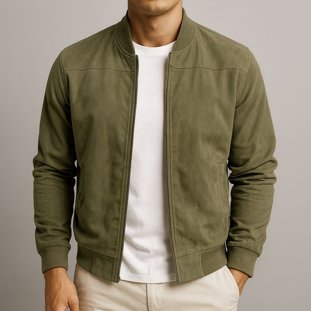 Laamin | Zip-Up Long Sleeve Bomber Jacket