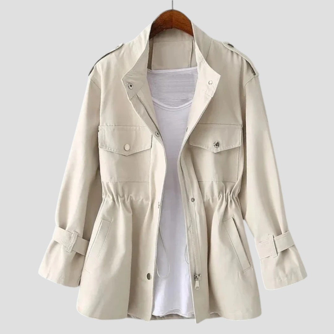 Anjelah | Utility Jacket Long Sleeve Drawstring Waist