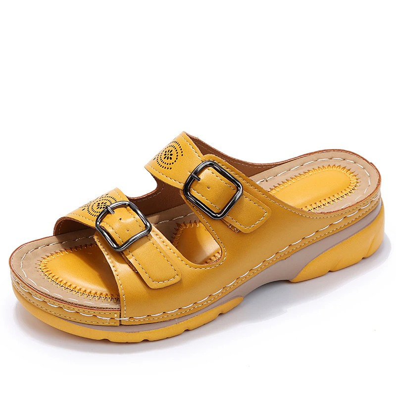 Solena | Double Buckle Open Toe Orthopedic Sandals