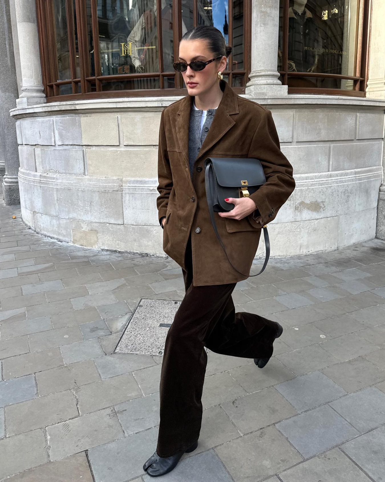 Eline | Jacket With Suede Finish and Notched Lapels