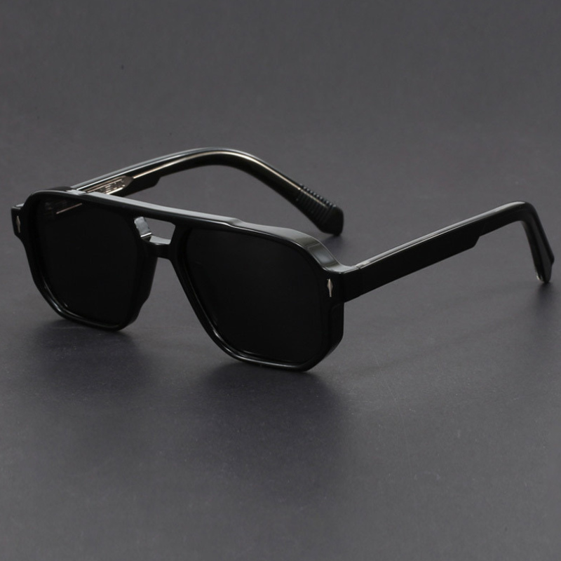 Kieran - Square Frame Blue Dark Lens Sunglasses