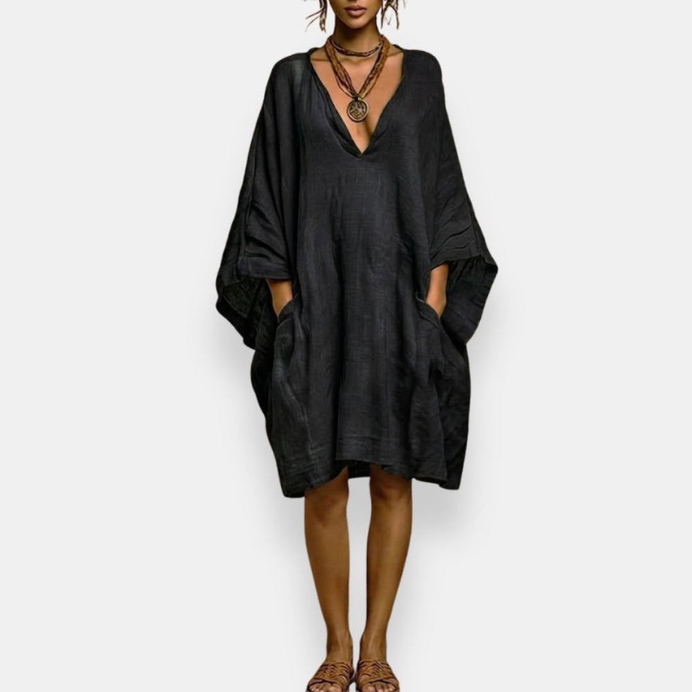 Diaraye | Oversized V Neck Dress With Pockets