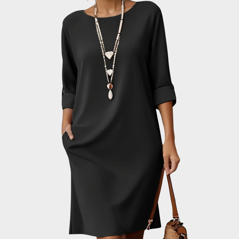 Kayana | Loose Three Quarter Sleeve Midi Dress