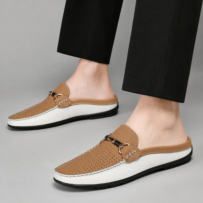 Yerson | Perforated Slip-On Mule Loafers