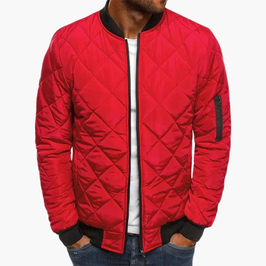 Davidson | Jacket With Diamond Quilting and Ribbed Trim