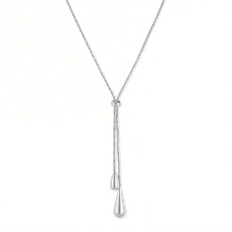 Sillyna | Necklace with Adjustable Double Teardrop Pendants