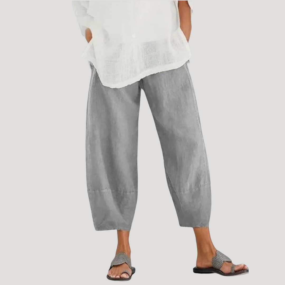 Phyllis | Cropped Barrel Leg Pants With Relaxed Fit
