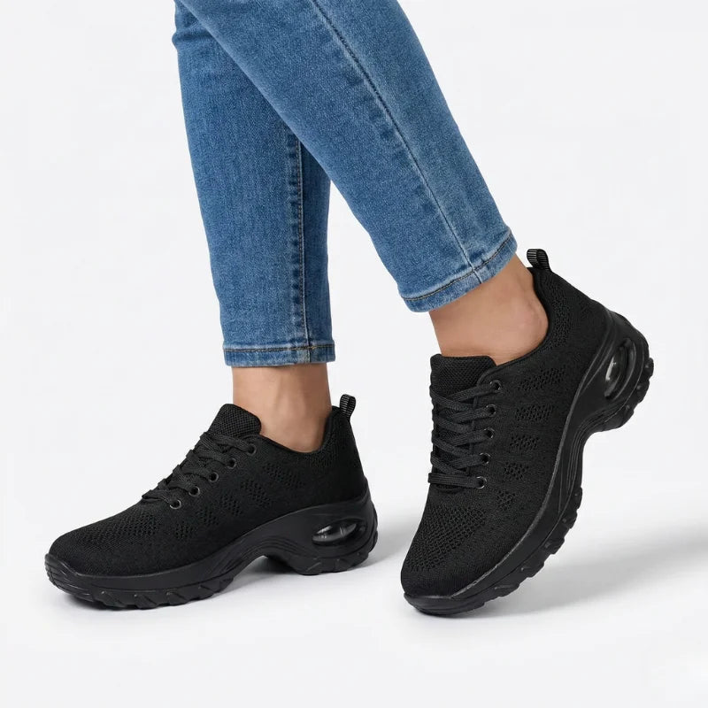 Winnie | Knit Lace-Up Platform Walking Sneakers