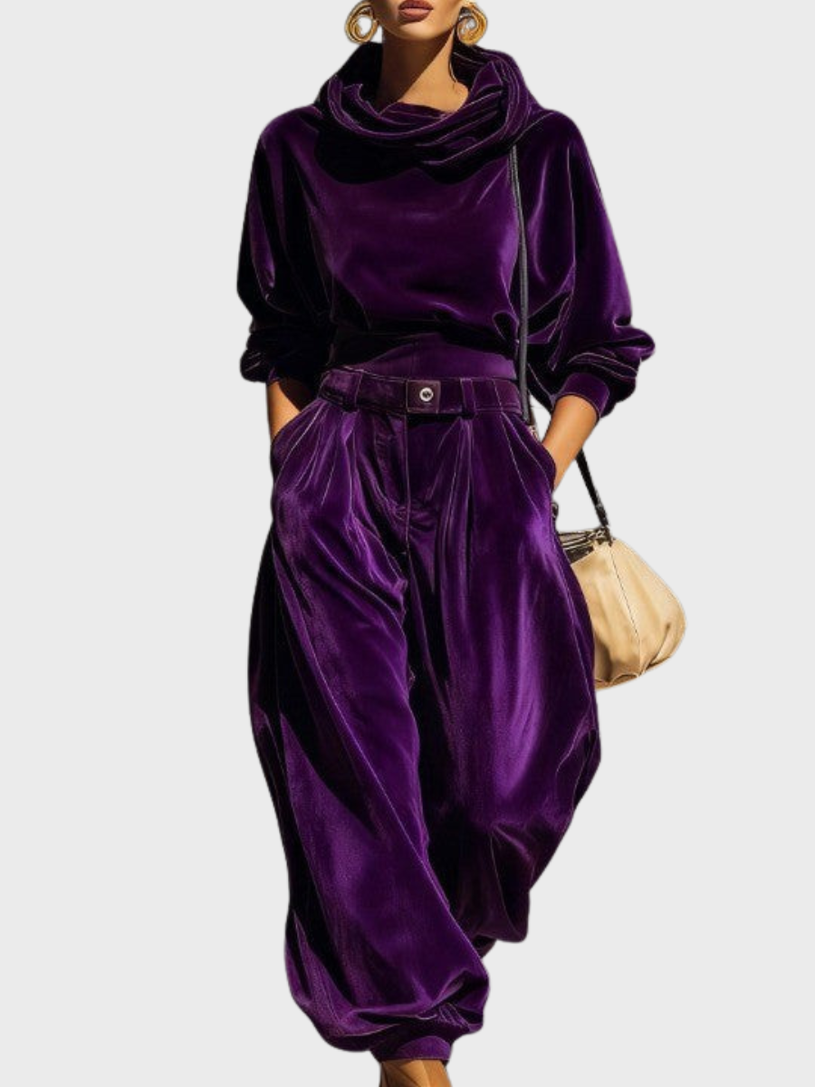 Skaidre | Velvet Long Sleeve Two-Piece Set