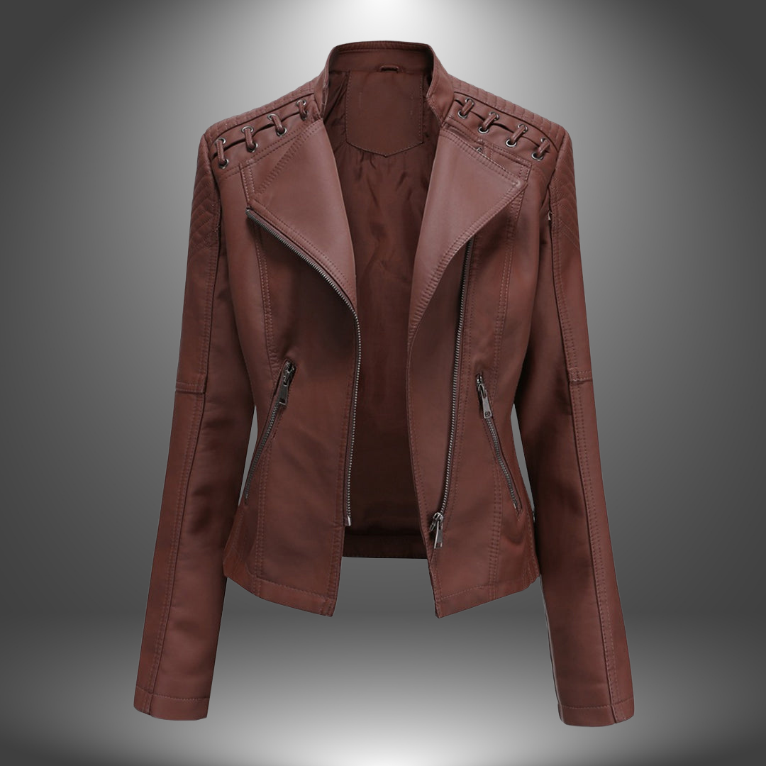 Lilia | Faux Leather Zip Jacket