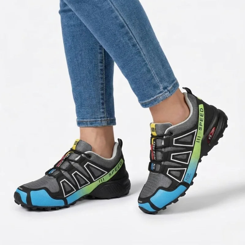 Elsie | Trail Sneakers With Colorblock Lace-Up Panels