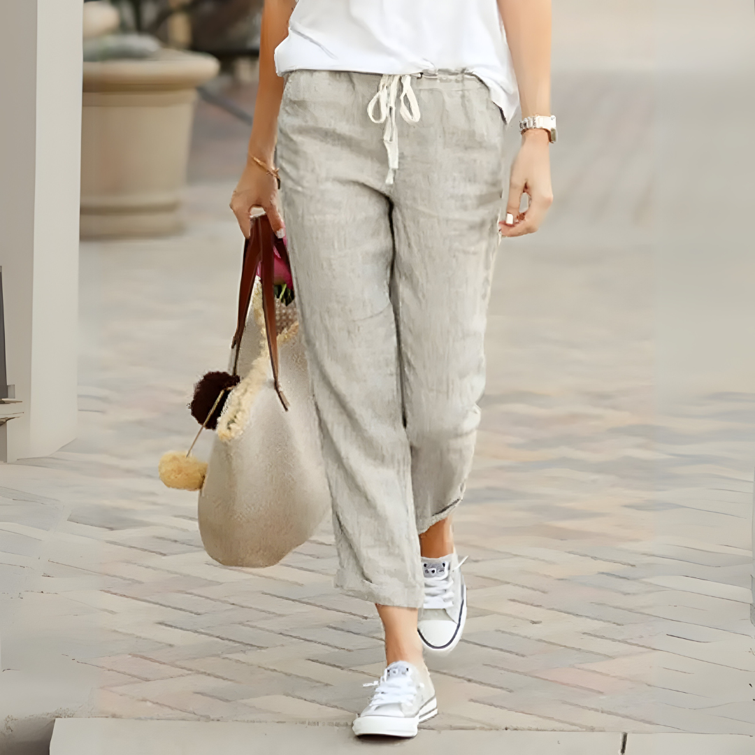 Izumi | Trousers Cropped Drawstring Wide Leg Pants