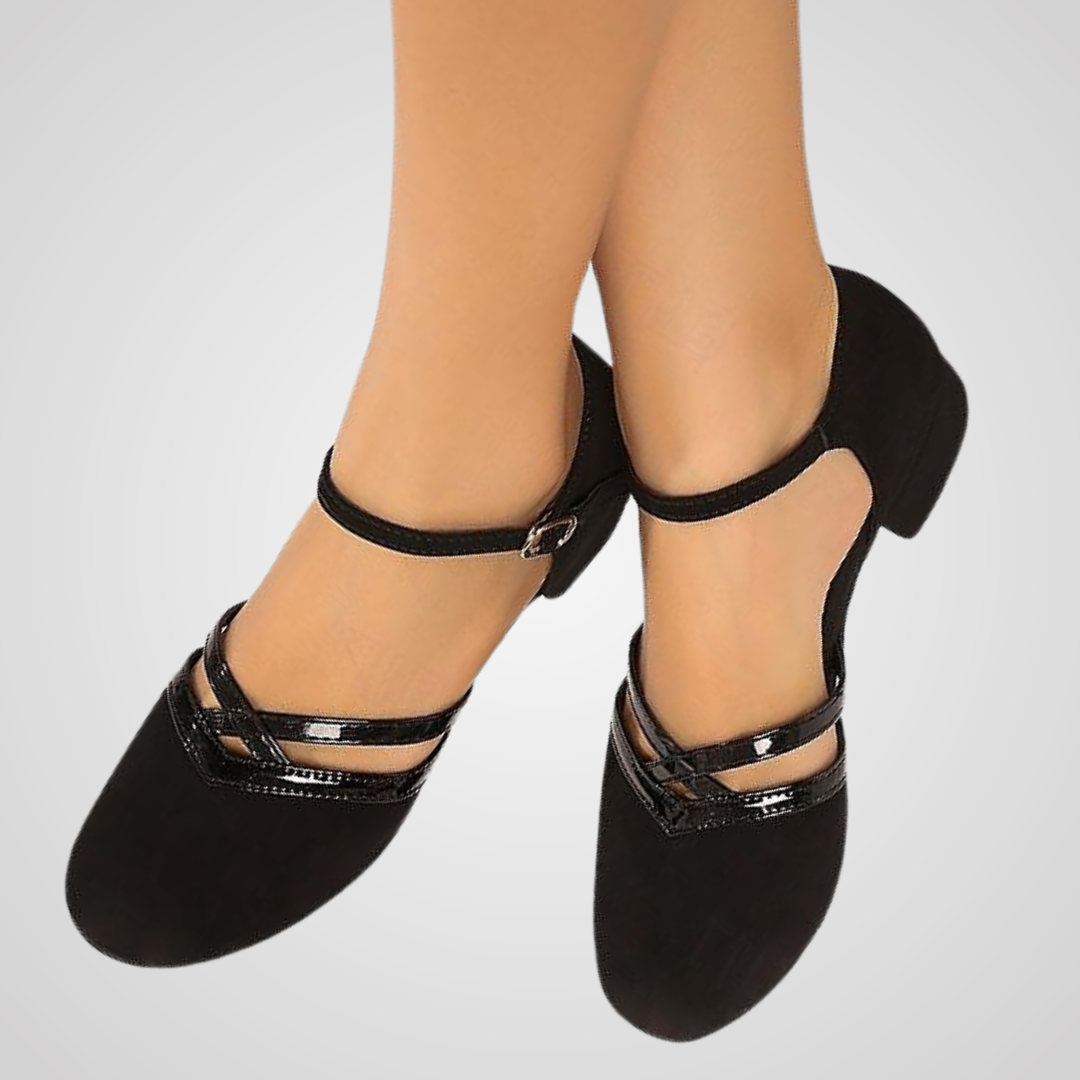 Lowitja | Black Mary Jane Low Heel Shoes